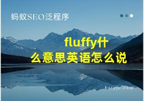 fluffy什么意思英语怎么说