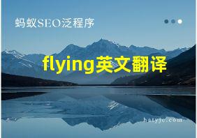 flying英文翻译