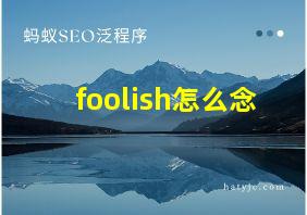 foolish怎么念