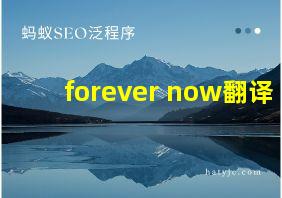 forever now翻译