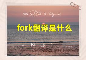 fork翻译是什么