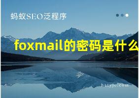 foxmail的密码是什么