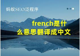 french是什么意思翻译成中文