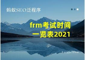 frm考试时间一览表2021