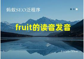 fruit的读音发音