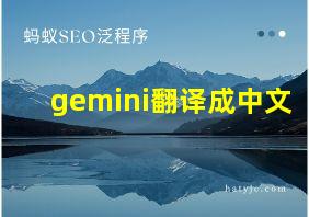 gemini翻译成中文