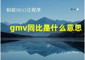 gmv同比是什么意思