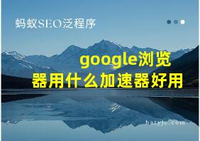 google浏览器用什么加速器好用