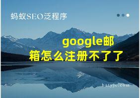 google邮箱怎么注册不了了