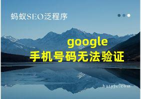 google 手机号码无法验证