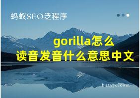 gorilla怎么读音发音什么意思中文