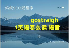 gostraight英语怎么读 语音