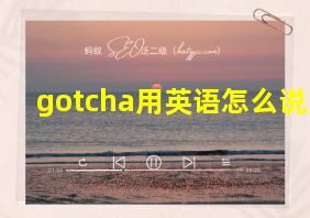 gotcha用英语怎么说