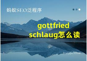 gottfried schlaug怎么读