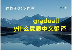 gradually什么意思中文翻译