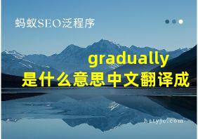 gradually是什么意思中文翻译成