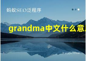 grandma中文什么意思