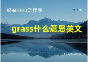 grass什么意思英文