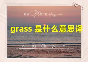 grass 是什么意思译