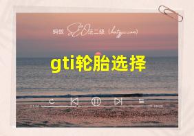 gti轮胎选择