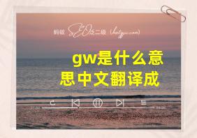 gw是什么意思中文翻译成