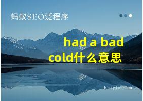 had a bad cold什么意思