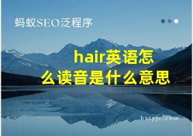 hair英语怎么读音是什么意思