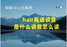 hair英语读音是什么读音怎么读