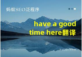 have a good time here翻译