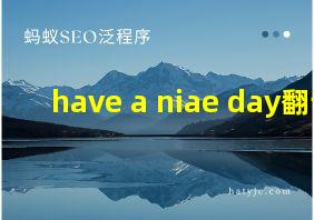 have a niae day翻译