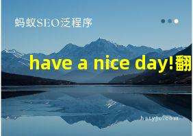 have a nice day!翻译