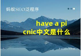 have a picnic中文是什么