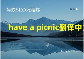 have a picnic翻译中文