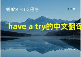 have a try的中文翻译