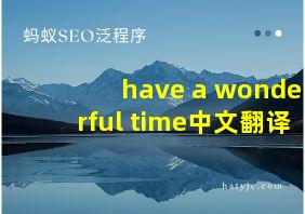 have a wonderful time中文翻译