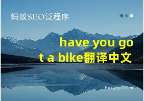 have you got a bike翻译中文