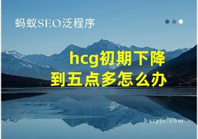 hcg初期下降到五点多怎么办