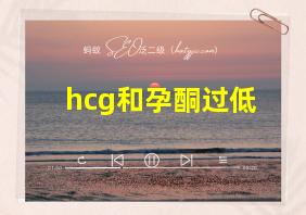 hcg和孕酮过低