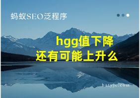 hgg值下降还有可能上升么