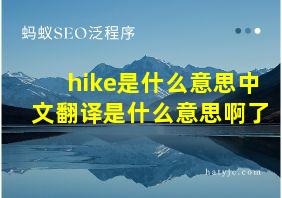 hike是什么意思中文翻译是什么意思啊了