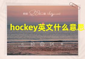 hockey英文什么意思