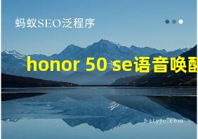 honor 50 se语音唤醒