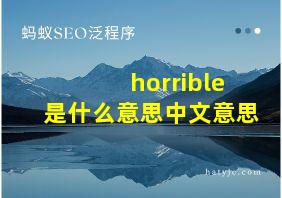 horrible是什么意思中文意思