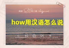 how用汉语怎么说