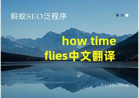 how time flies中文翻译