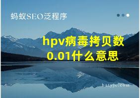 hpv病毒拷贝数0.01什么意思