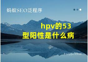 hpv的53型阳性是什么病