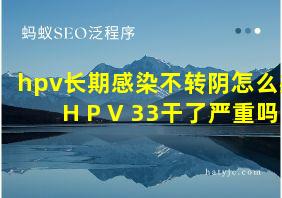 hpv长期感染不转阴怎么办H P V 33干了严重吗