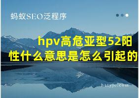 hpv高危亚型52阳性什么意思是怎么引起的