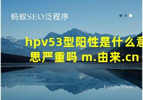 hpv53型阳性是什么意思严重吗 m.由来.cn